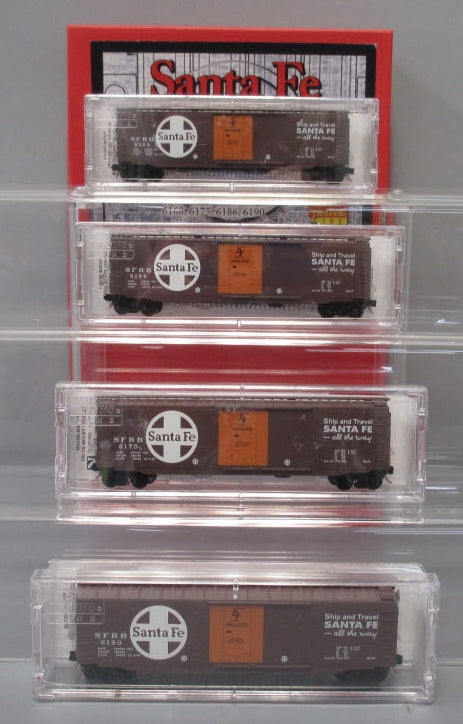 Micro-Trains 99300071 N Santa Fe 50' Plug-Door Boxcar Runner Pack (Set of 4) LN/Box