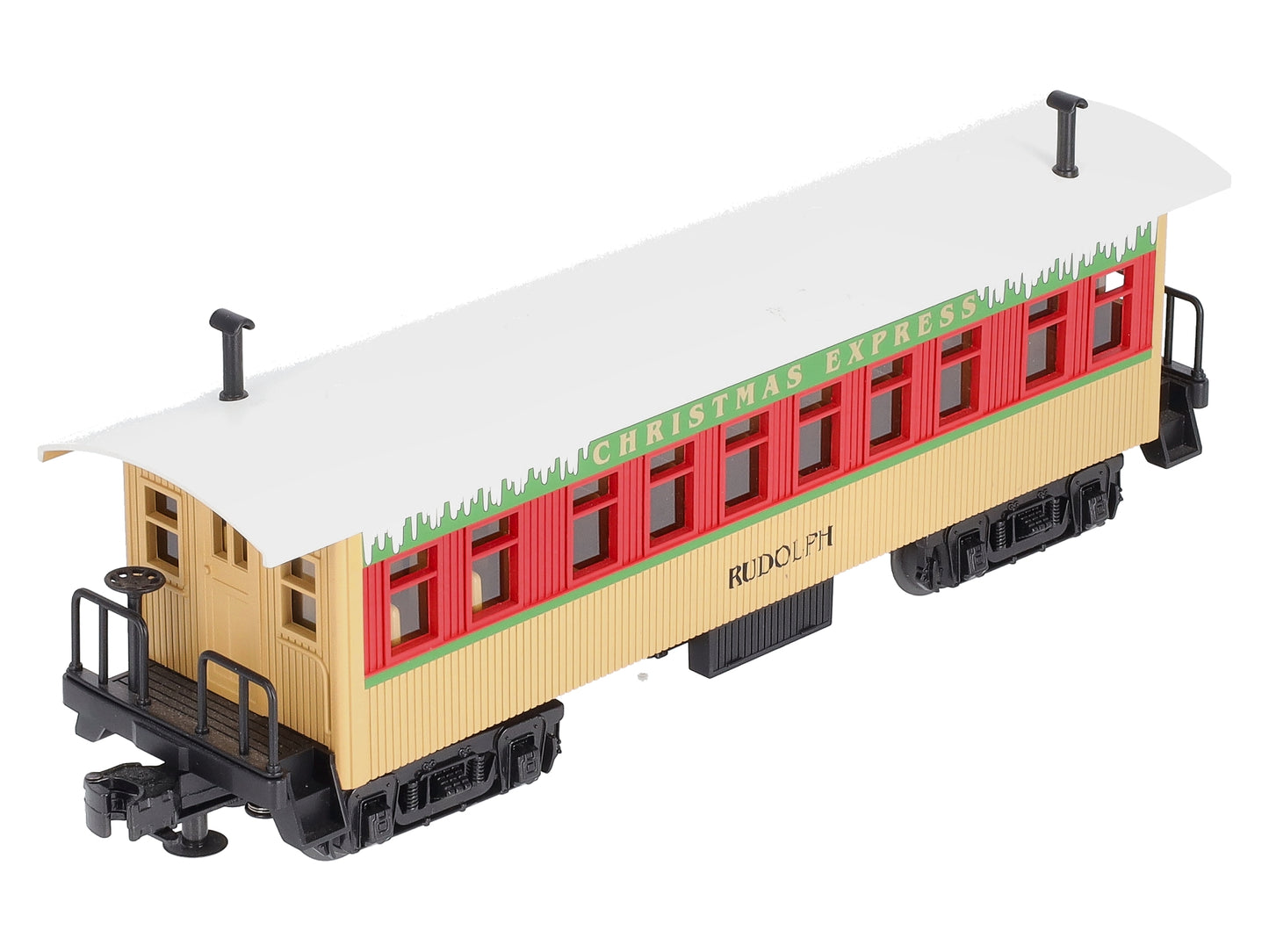 MTH 30-6417 O Gauge Christmas Overton Passenger Coach-Rudolph