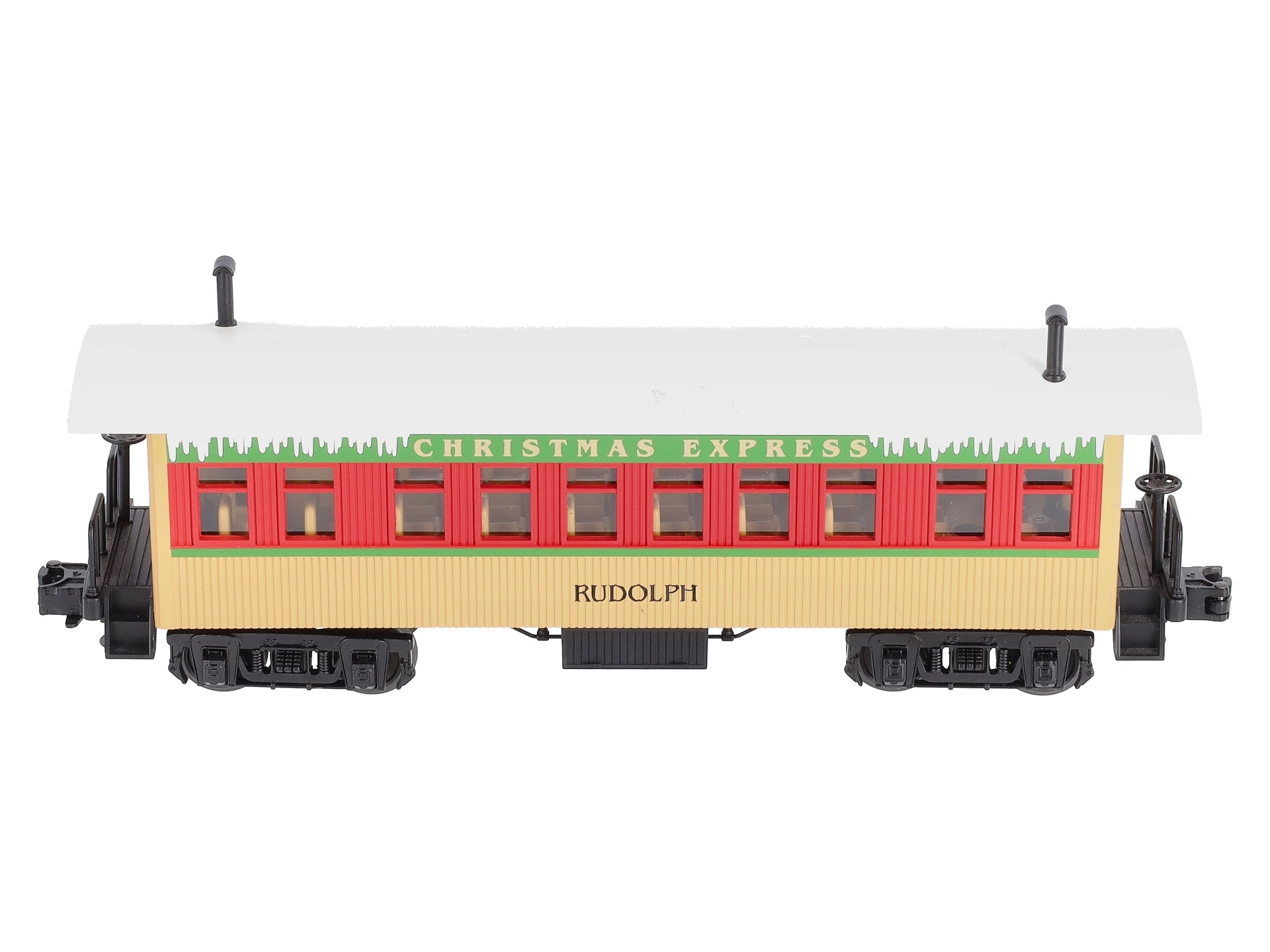 MTH 30-6417 O Gauge Christmas Overton Passenger Coach-Rudolph