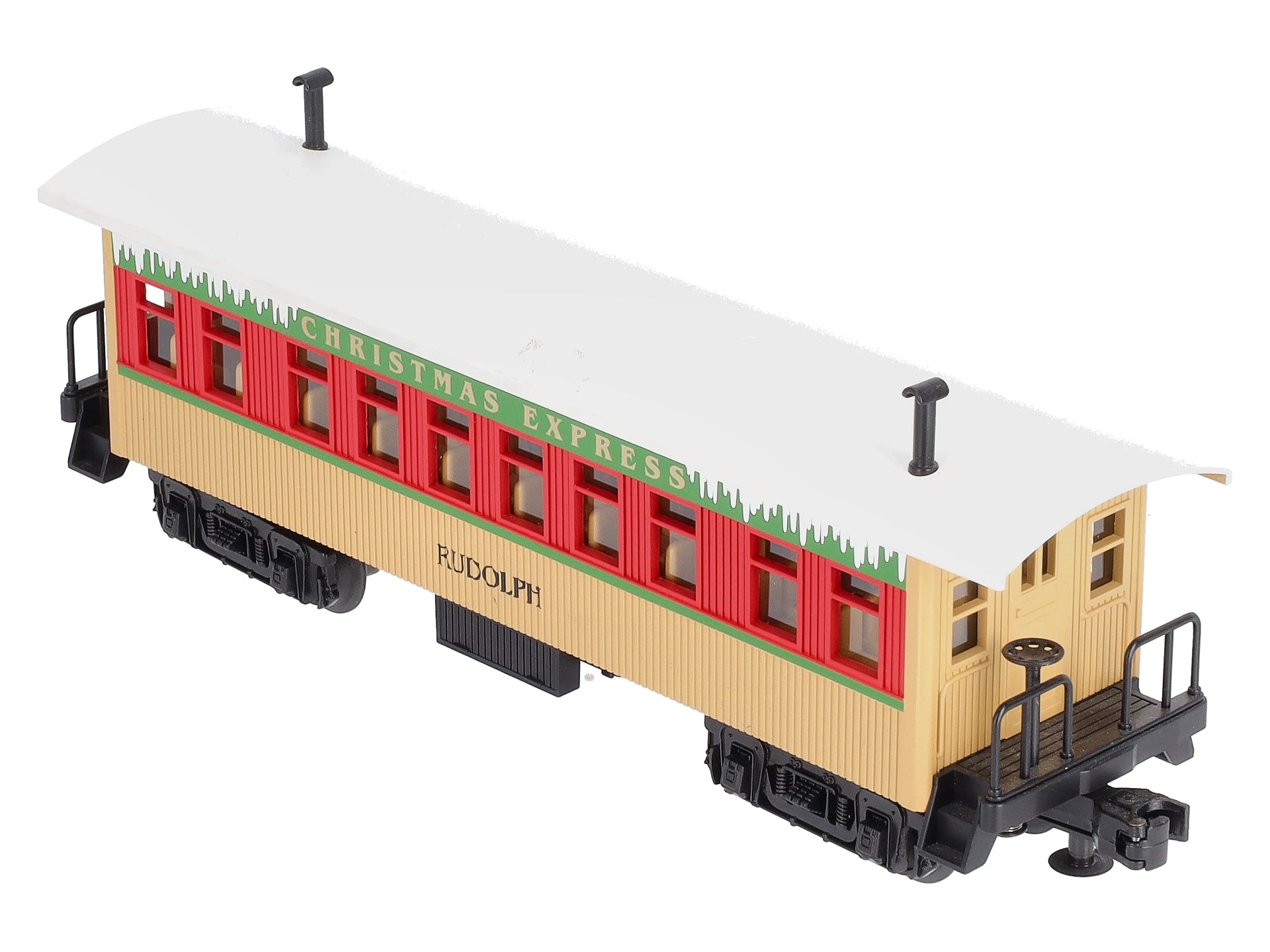MTH 30-6417 O Gauge Christmas Overton Passenger Coach-Rudolph