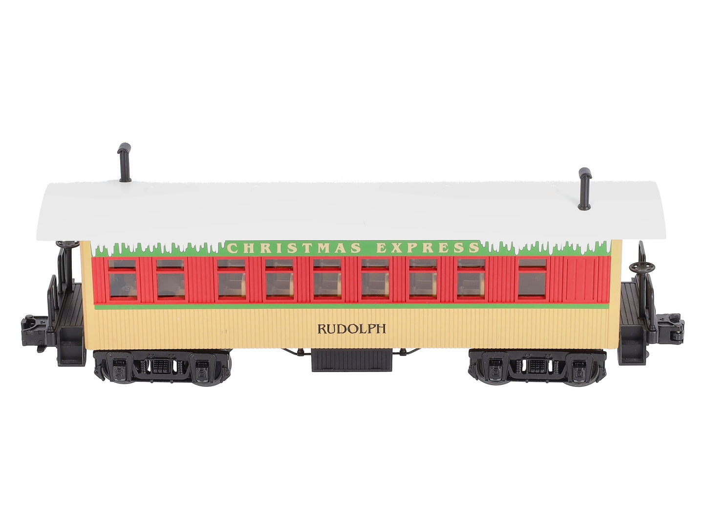 MTH 30-6417 O Gauge Christmas Overton Passenger Coach-Rudolph
