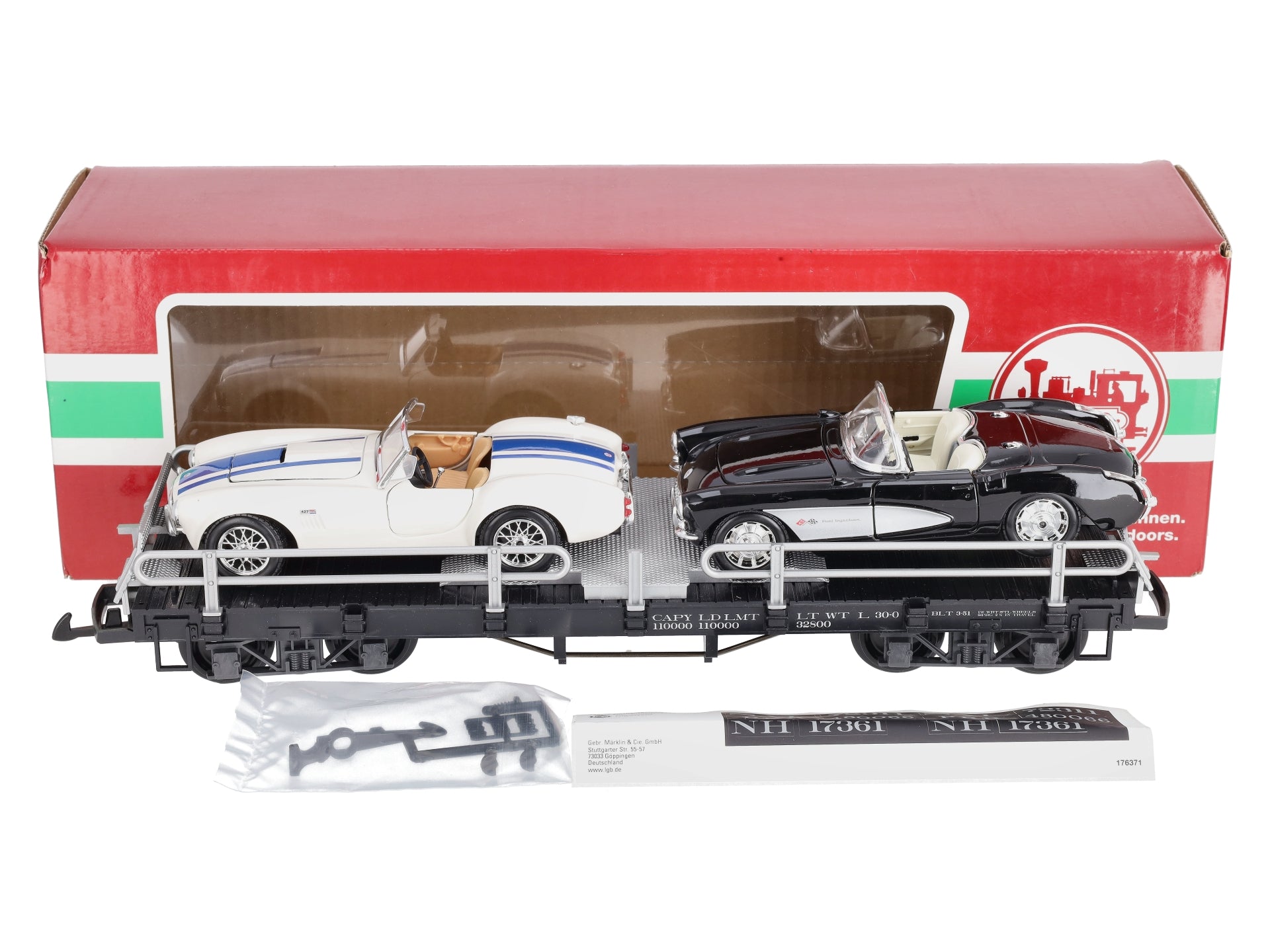 LGB 40596 G Scale US Flatcar w/ 2 Autos