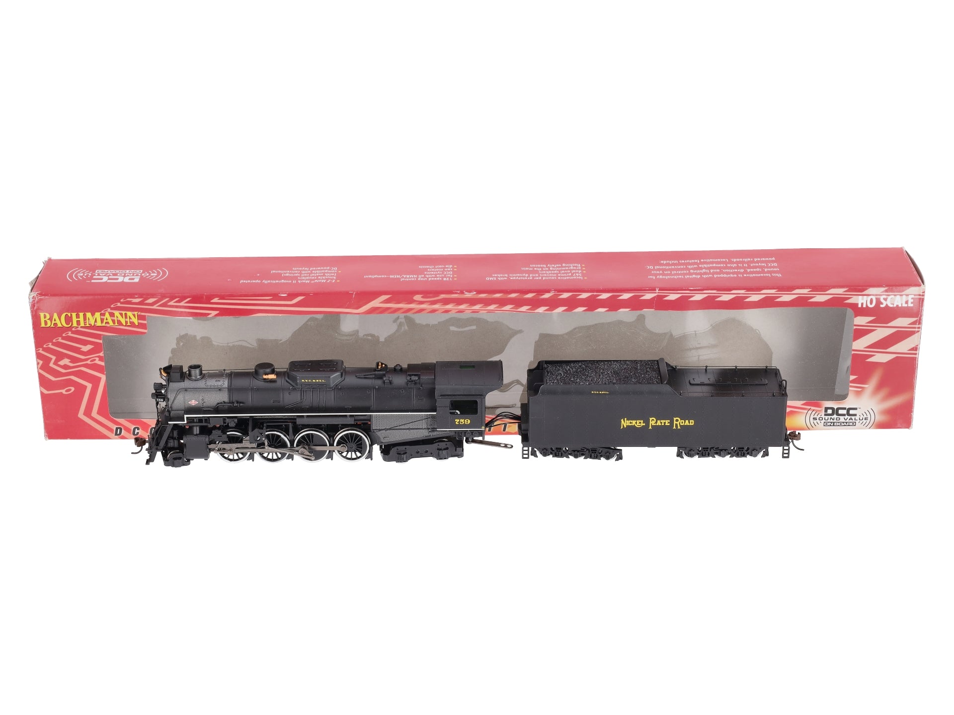 Bachmann 52404 HO Nickel Plate 2-8-4 Berkshire Steam Loco & Tender w/Sound & DCC NIB