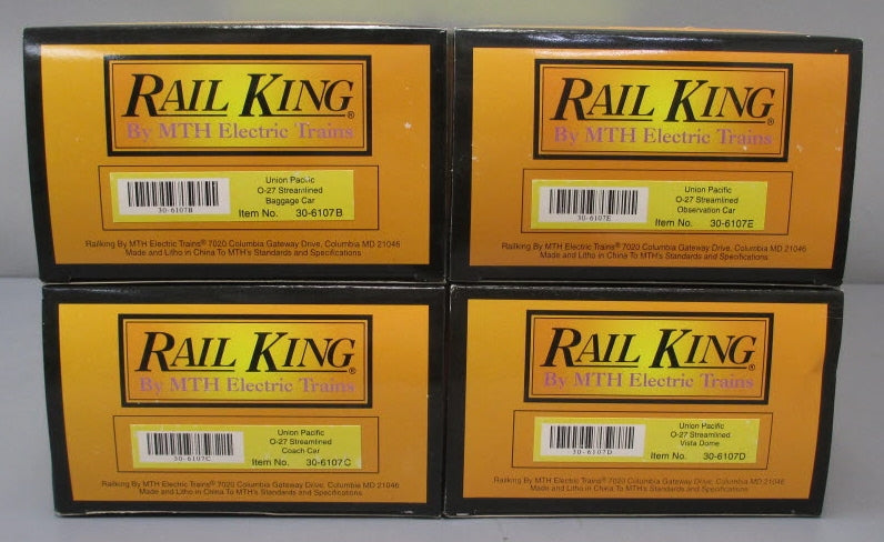 MTH 30-6107 O Gauge Union Pacific RailKing O-27 Streamlined Passenger Set LN/Box