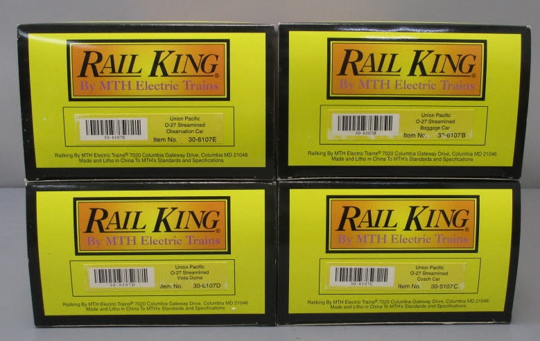 MTH 30-6107 O Gauge Union Pacific RailKing O-27 Streamlined Passenger Set MT/Box