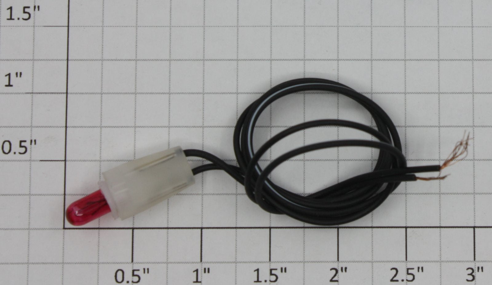 Lionel 8352-700 Small Red Light Bulb & Socket with Black Leads