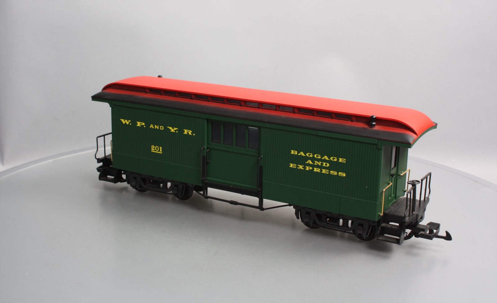 LGB 36845 White Pass & Yukon Baggage Car #201 - Plastic Wheels