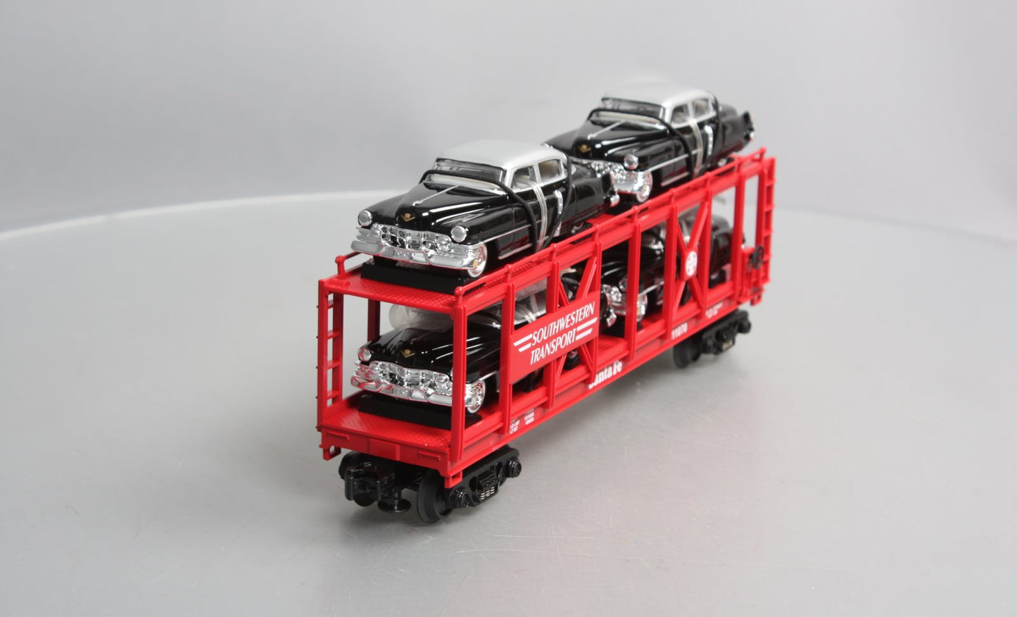 MTH 30-7659 O Gauge T.T.O.S. 1999 Auto Carrier w/ERTL 1952 Cadillac's #11070 NIB