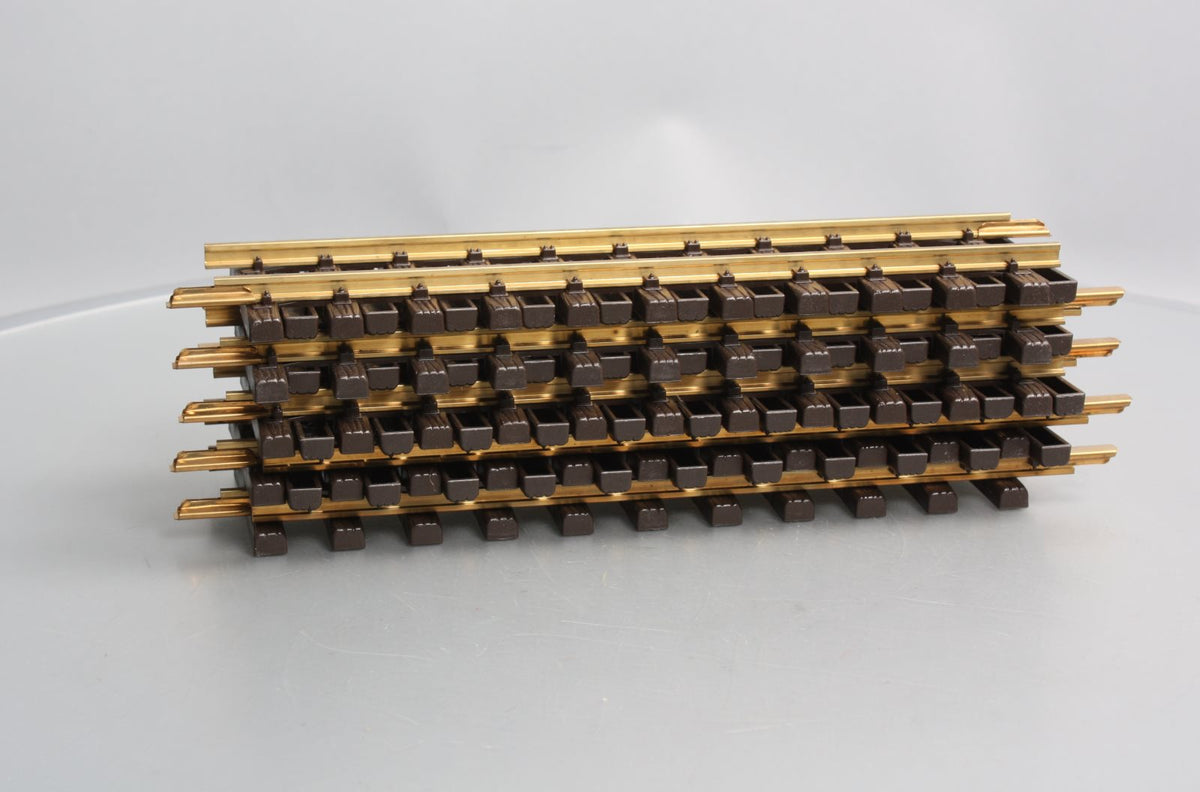 LGB 10000 G Gauge 12 Inch Brass Rail Straight Track Sections (9) EX/Box