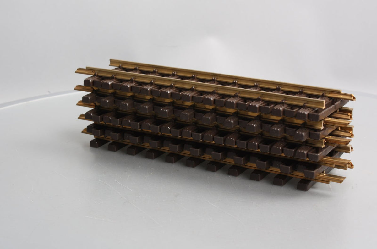 LGB 10000 G Gauge 12 Inch Brass Rail Straight Track Sections (9) EX/Box