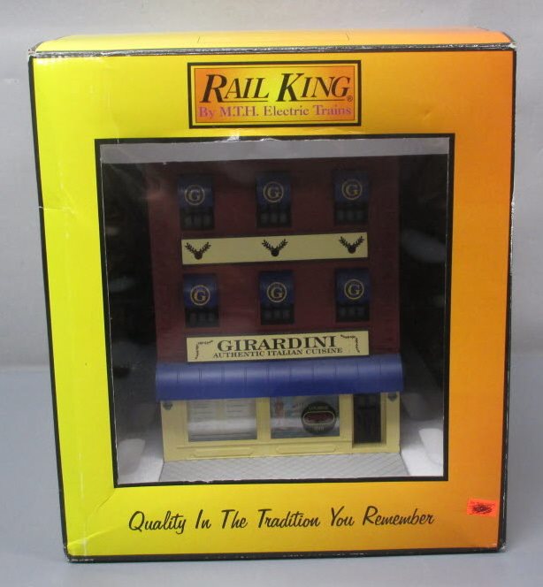 MTH 30-90050 O Assembled Girardini's Italian 3-Story Restaurant w/Blinking Sign EX/Box