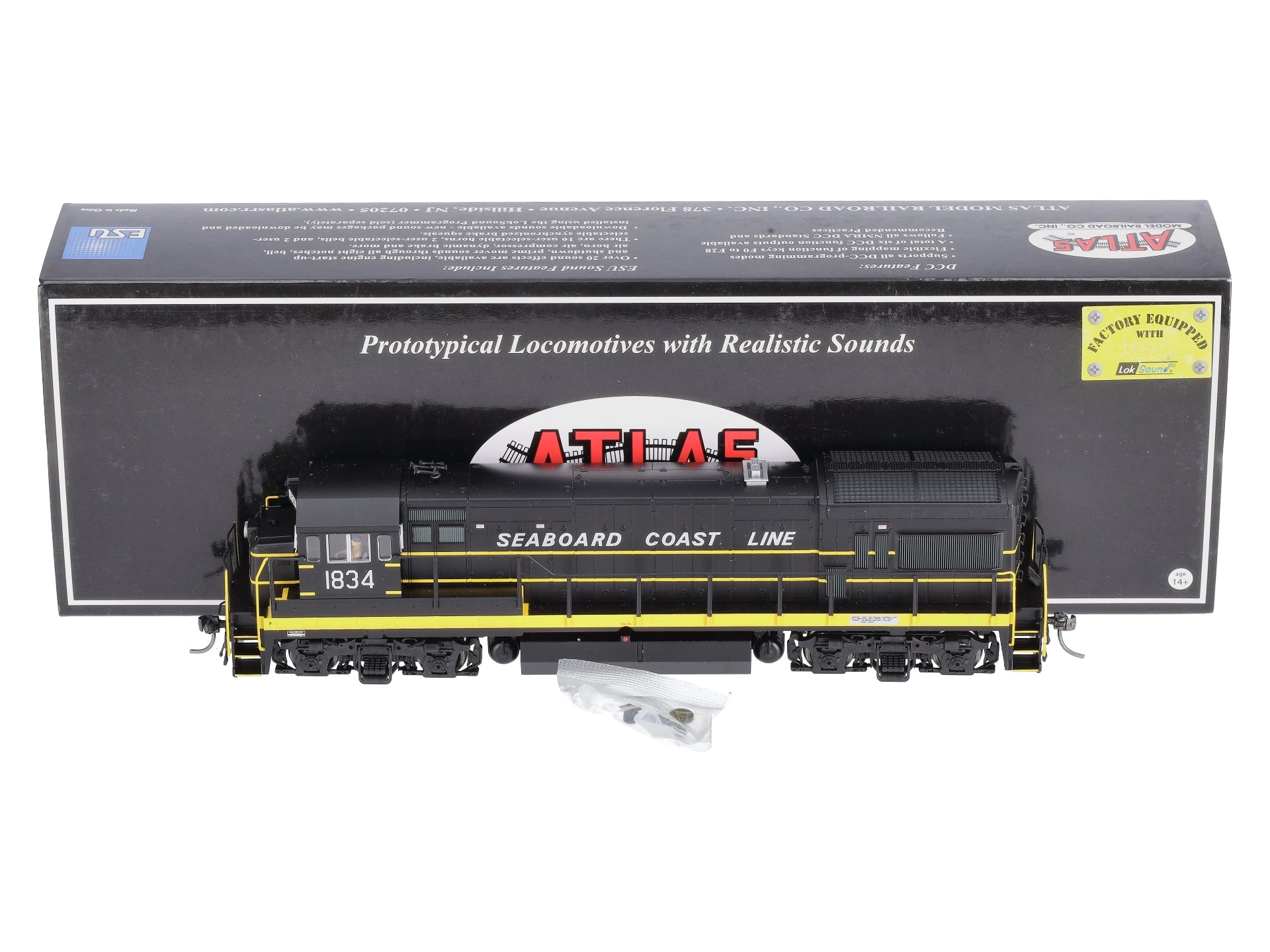 Atlas 10003812 HO Seaboard Coast Line U36B Diesel Locomotive #1834 w DCC/Sound