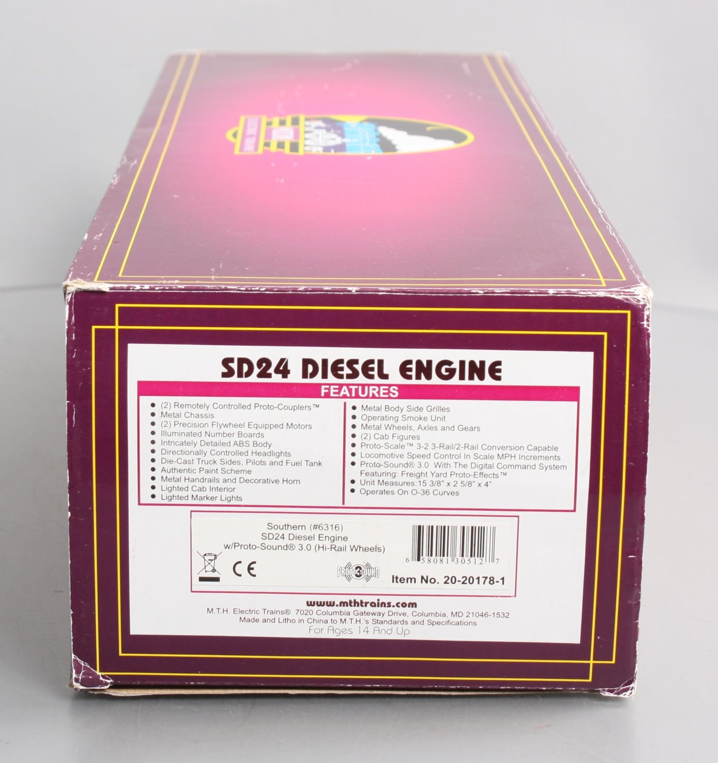 MTH 20-20178-1 Southern SD24 Diesel Engine w/Proto-Sound 3.0 #6316