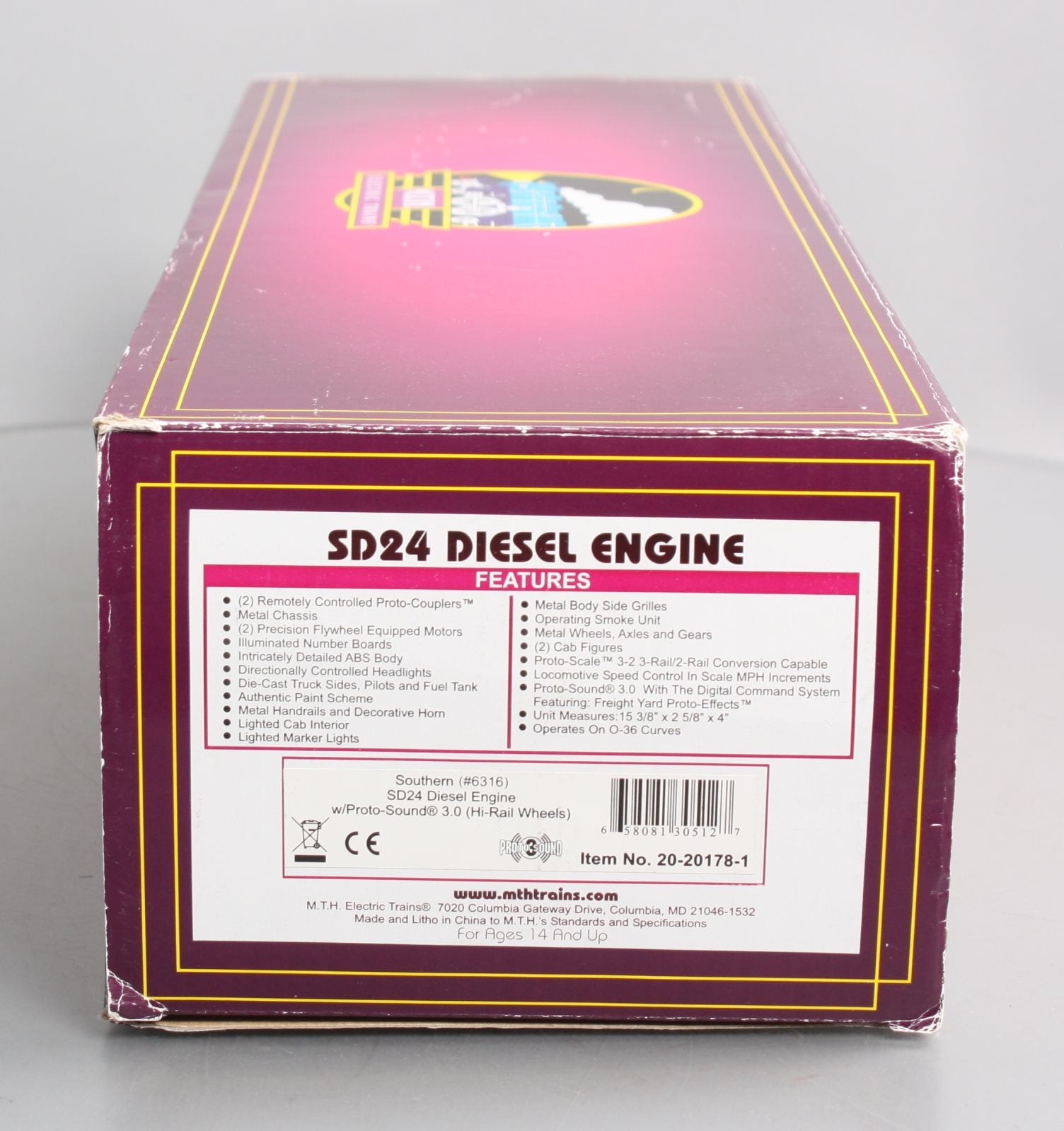 MTH 20-20178-1 Southern SD24 Diesel Engine w/Proto-Sound 3.0 #6316