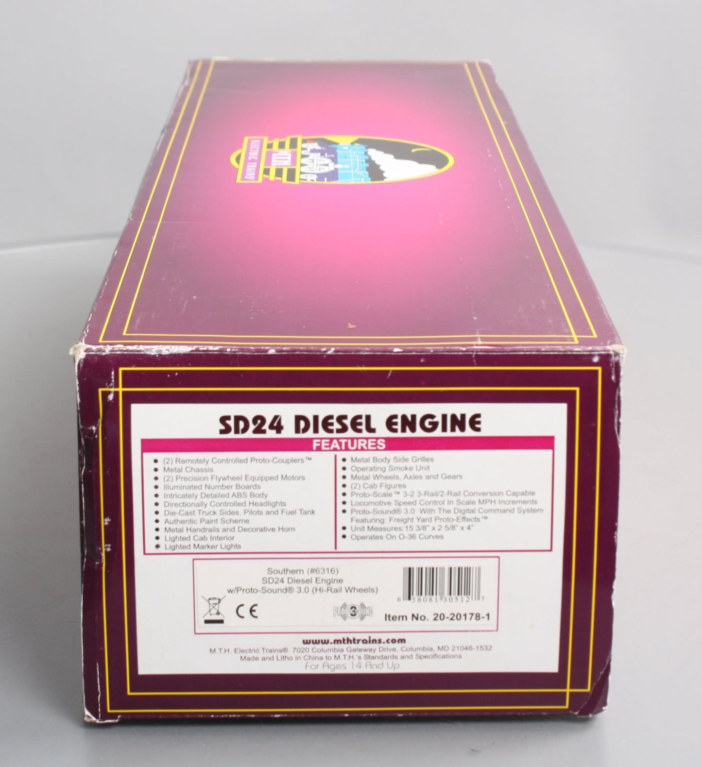 MTH 20-20178-1 Southern SD24 Diesel Engine w/Proto-Sound 3.0 #6316