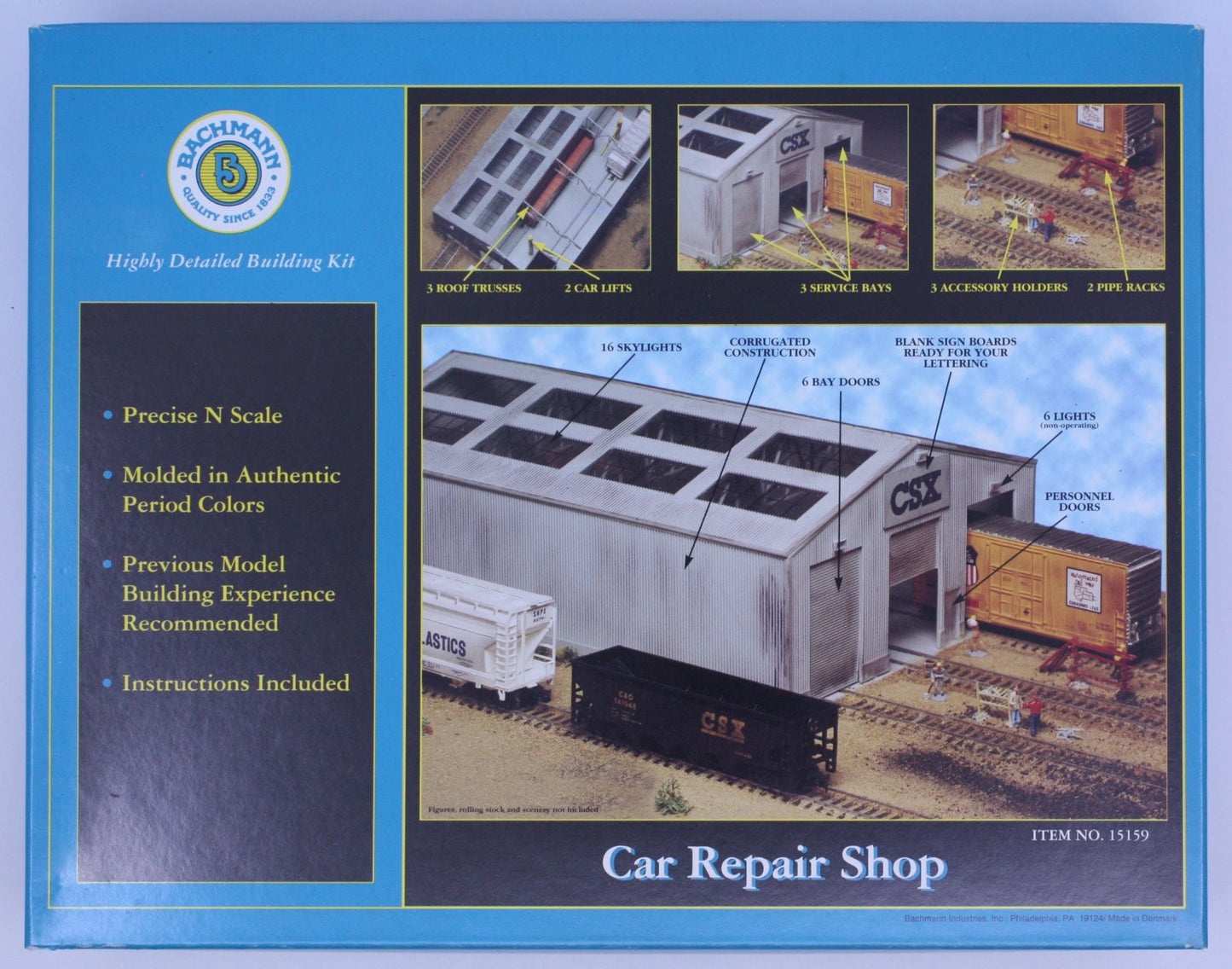 Bachmann 15159 N Scale Car Repair Shop Model Building Kit