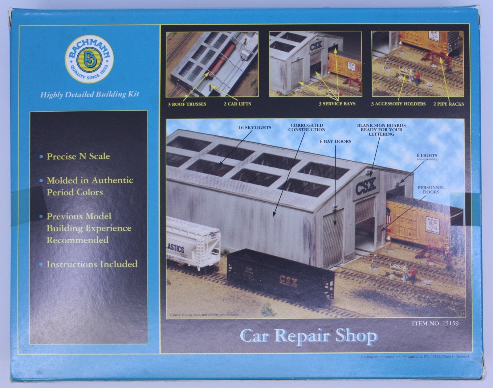 Bachmann 15159 N Scale Car Repair Shop Model Building Kit