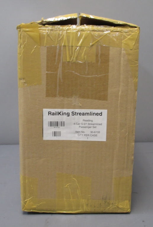 MTH 30-6133 O Reading RailKing O-27 Streamlined Passenger Car Set (Set of 4) NIB