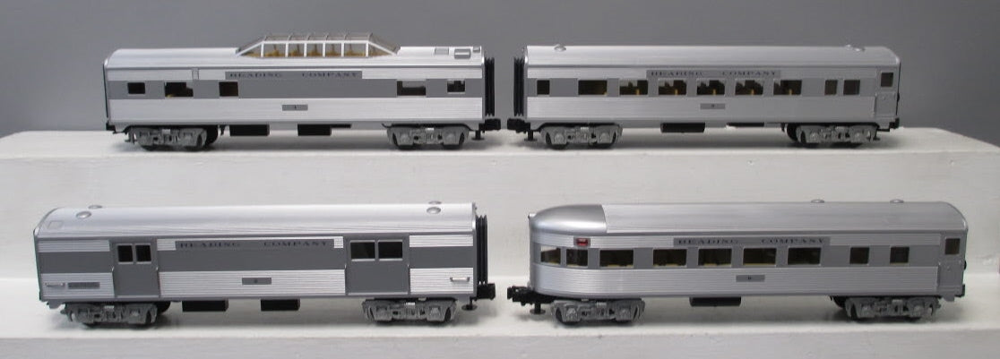 MTH 30-6133 O Reading RailKing O-27 Streamlined Passenger Car Set (Set of 4) NIB