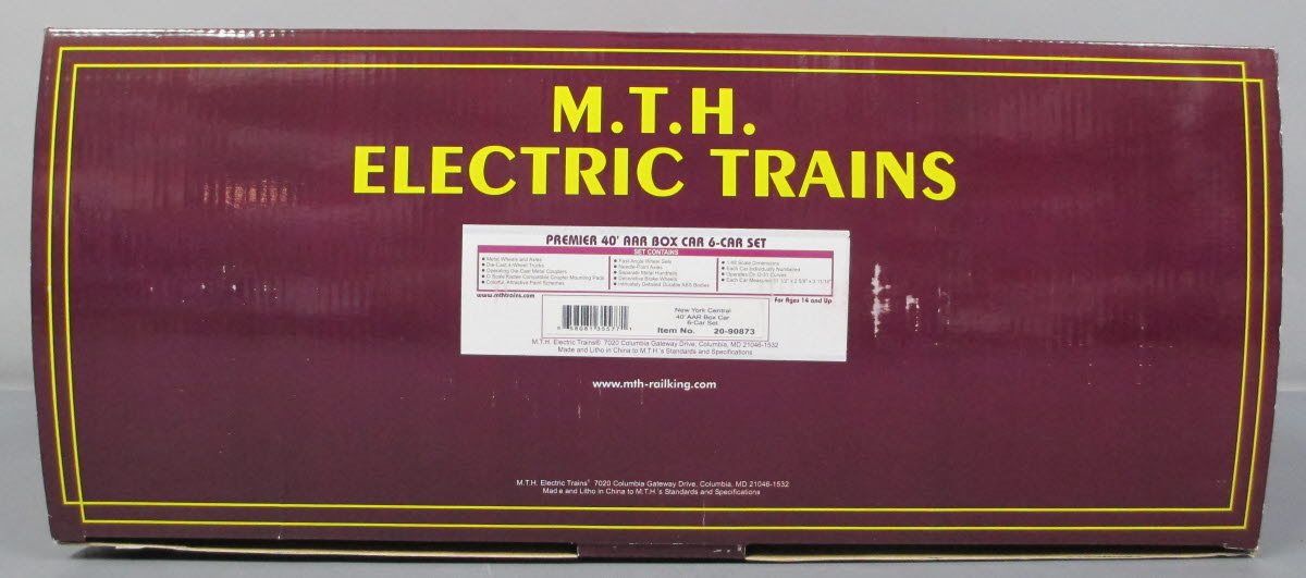 MTH 20-90873 O New York Central 40' AAR Box Cars (Set of 6) LN/Box