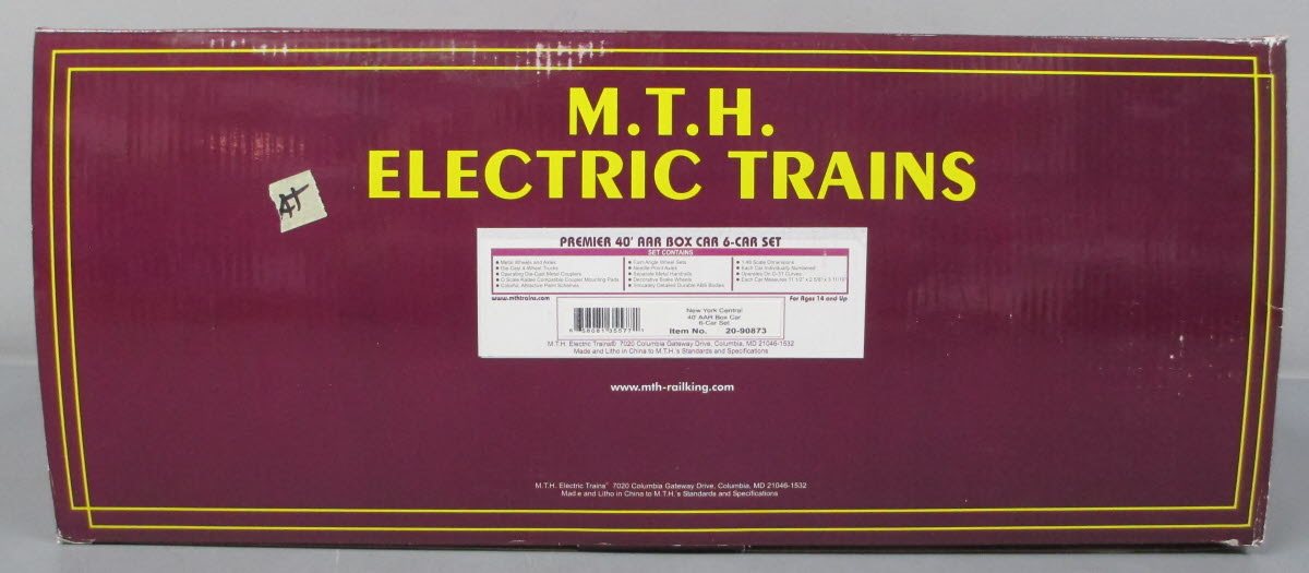 MTH 20-90873 O New York Central 40' AAR Box Cars (Set of 6) LN/Box