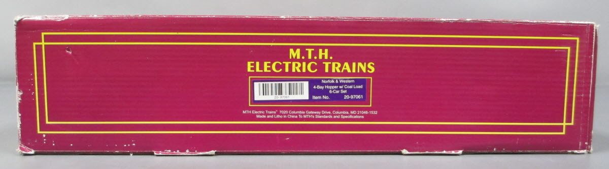 MTH 20-97061 O Norfolk & Western Premier 4-Bay Hopper Freight Cars (Set of 6) LN/Box
