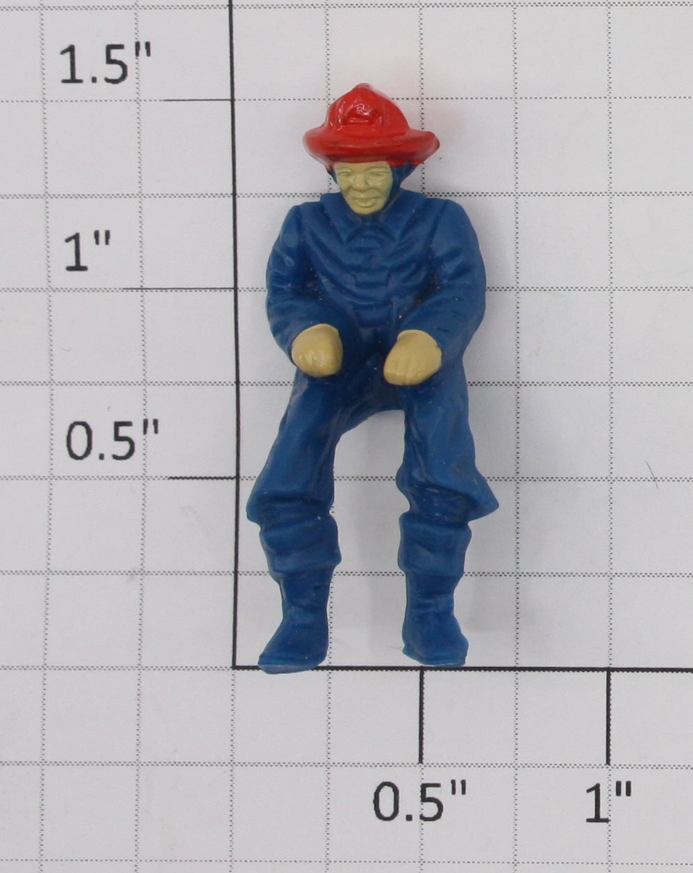 Lionel 8411-54 Blue Fireman Figure with Painted Hat, Face, & Hands
