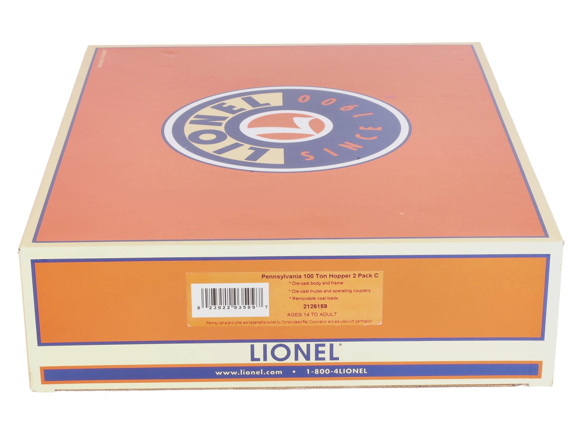 Lionel 2126159 O Pennsylvania 100 Ton Hopper Pack C (Set of 2)