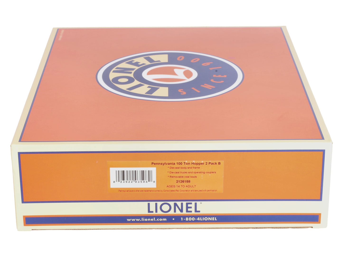 Lionel 2126158 O Pennsylvania 100 Ton Hopper Pack B (Set of 2)