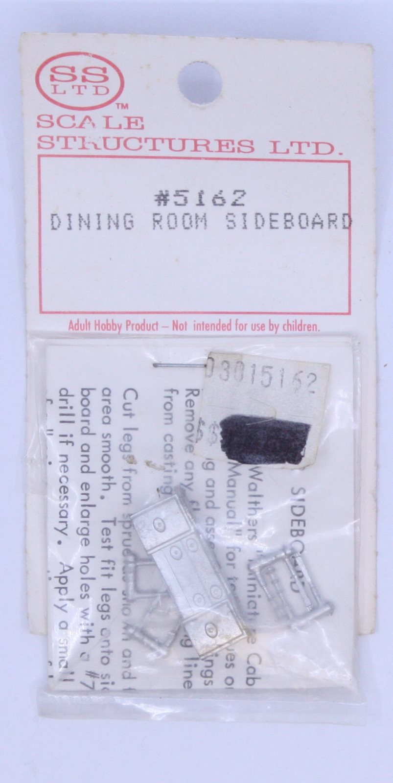 Scale Structures 5162 HO Scale Dining Room Sideboard (Unpainted Metal Castings)