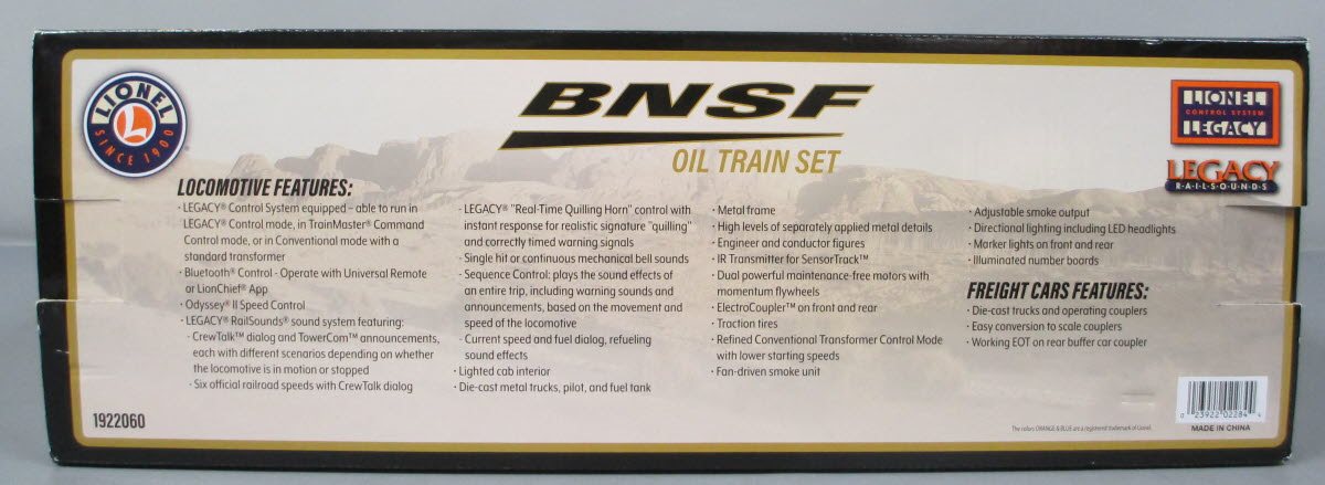 Lionel 1922060 O Gauge BNSF ES44AC Oil Diesel Train Set with Bluetooth NIB