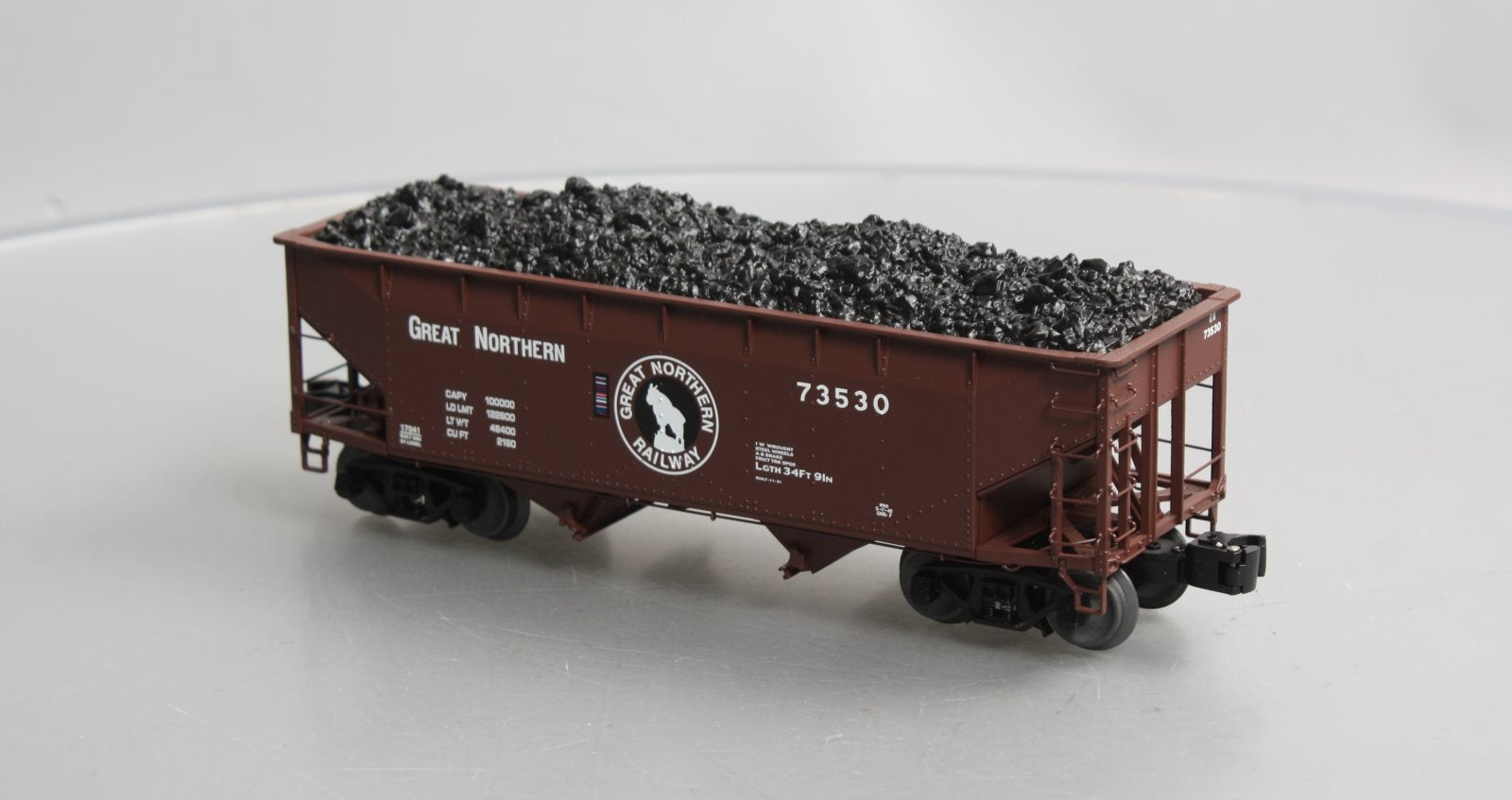 Lionel 6-17041 O Gauge Great Norhern Die-Cast Offset 2-Bay Hopper w/ Load #73530