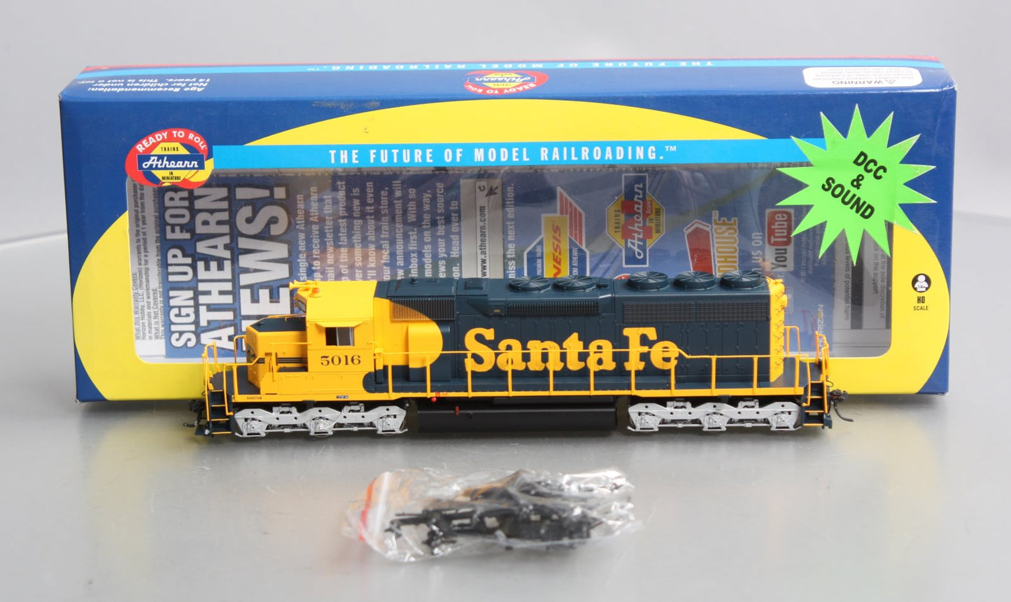 Athearn 98828 HO Santa Fe RTR SD40 Diesel Locomotive with DCC & Sound #5016