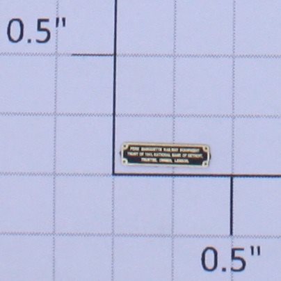 Lionel 38052-152 Berkshire #1225 Builders Plate