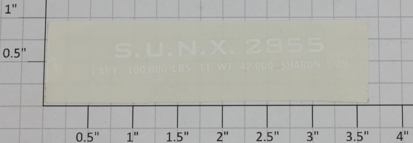 Lionel 2955-10 S.U.N.X. White Lettering Sticker Decal