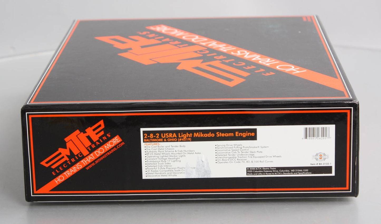MTH 80-3132-1 Baltimore & Ohio HO 2-8-2 USRA Lt. Mikado Steam w/Proto-Sound 3.0