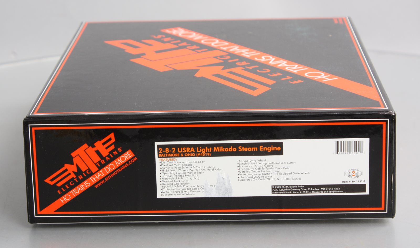 MTH 80-3132-1 Baltimore & Ohio HO 2-8-2 USRA Lt. Mikado Steam w/Proto-Sound 3.0