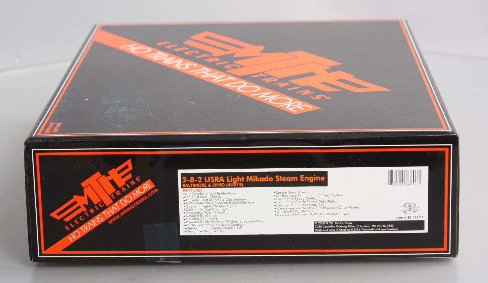 MTH 80-3132-1 Baltimore & Ohio HO 2-8-2 USRA Lt. Mikado Steam w/Proto-Sound 3.0