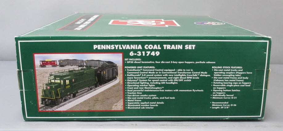 Lionel 6-31749 O Gauge Pennsylvania RR Coal Train Diesel Train Set with TMCC