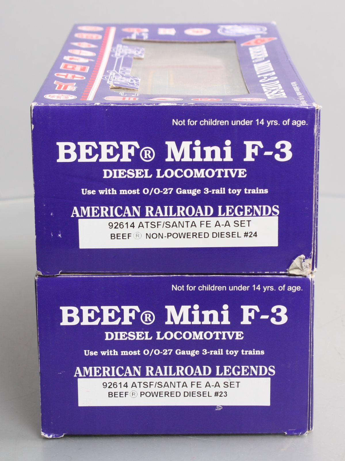 RMT 92614 O Gauge Santa Fe F3 AA BEEF Diesel Locomotive Set #23/24