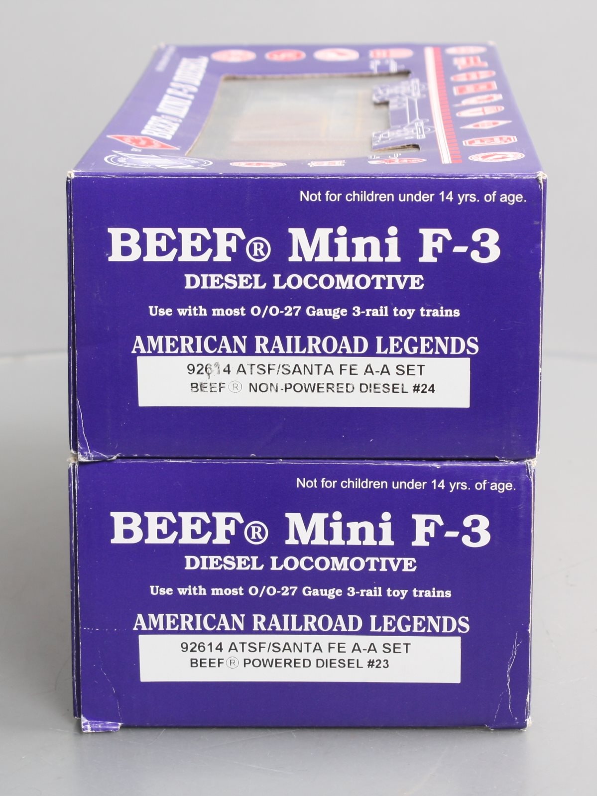 RMT 92614 O Gauge Santa Fe F3 AA BEEF Diesel Locomotive Set #23/24