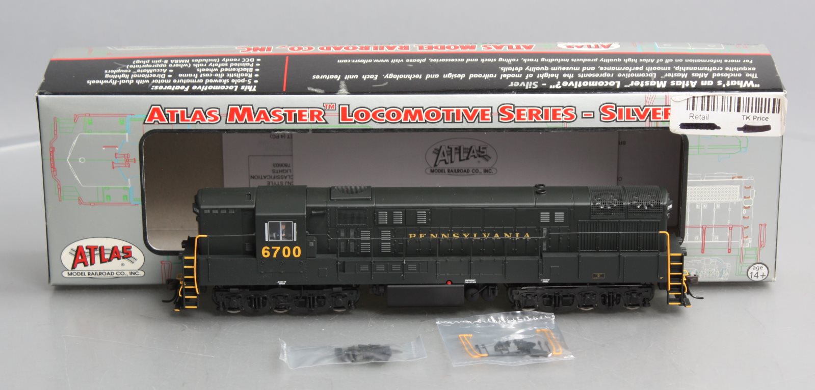 Atlas 7880 HO Pennsylvania Railroad Trainmaster Phase 2 Locomotive #6700