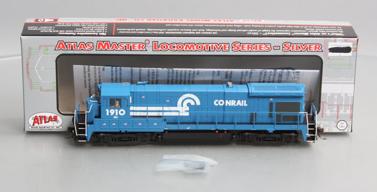 Atlas 10003621 HO Conrail B23-7 Phase 1 Low Nose Silver Diesel Locomotive #1910