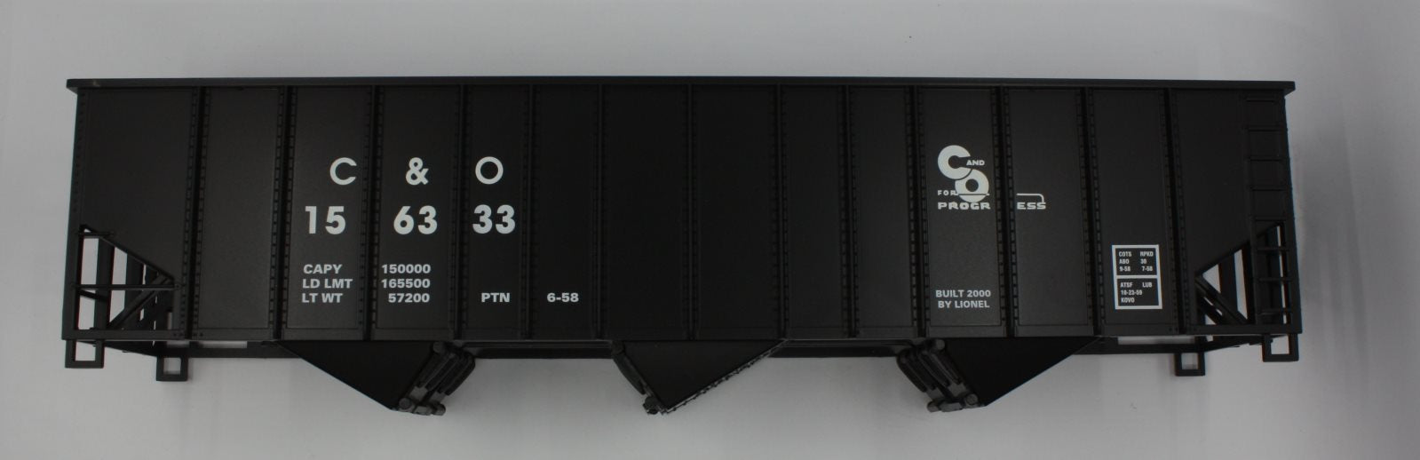Lionel 17151-7 #156333 C&O 3-Bay Hopper Shell