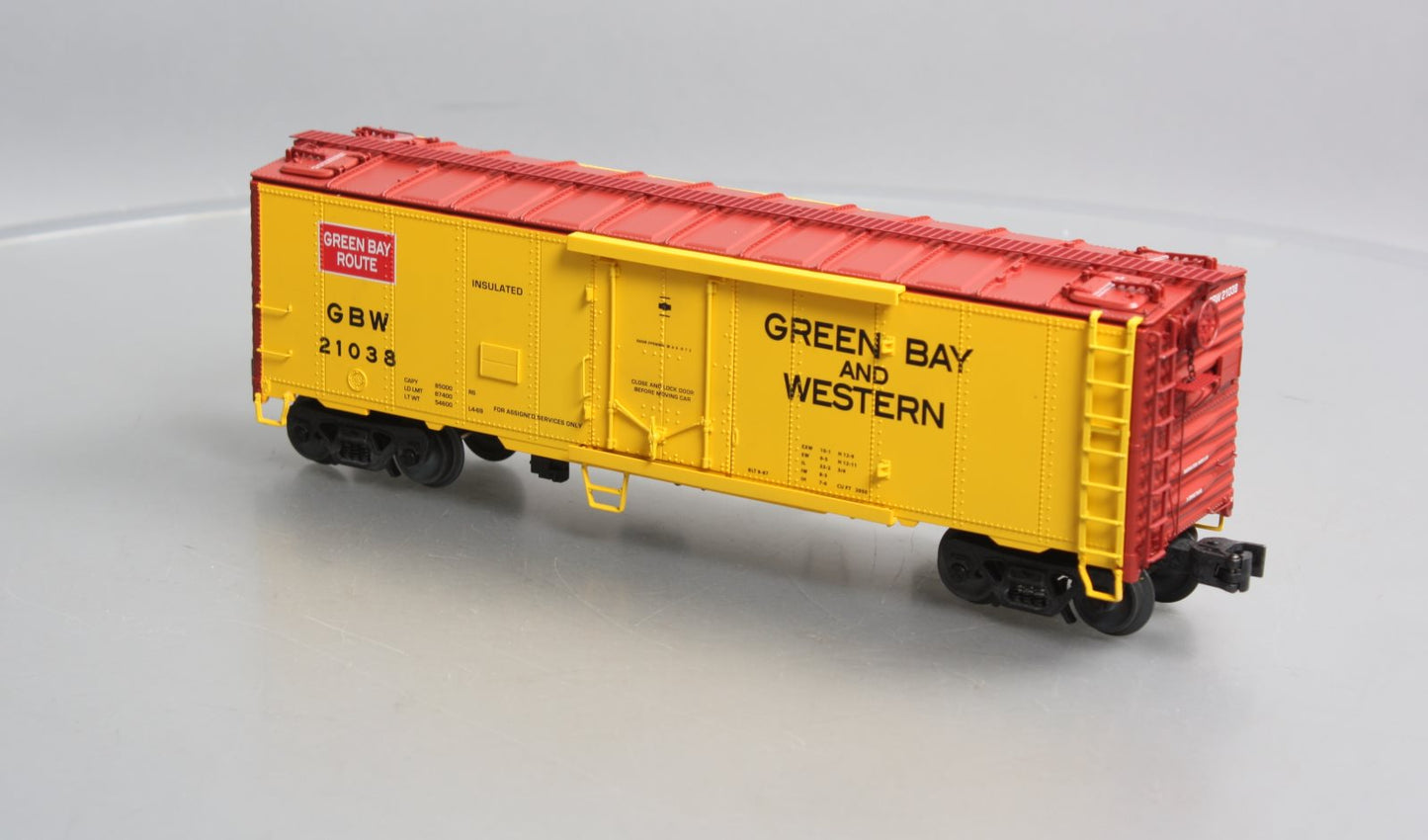 Lionel 2026082 O Gauge Green Bay & Western 40'' Plug Door Reefer #21038