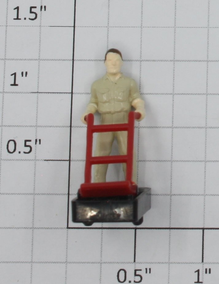 Lionel 12929-12 Figure with Handtruck on Base for Rail Truck Loading Dock