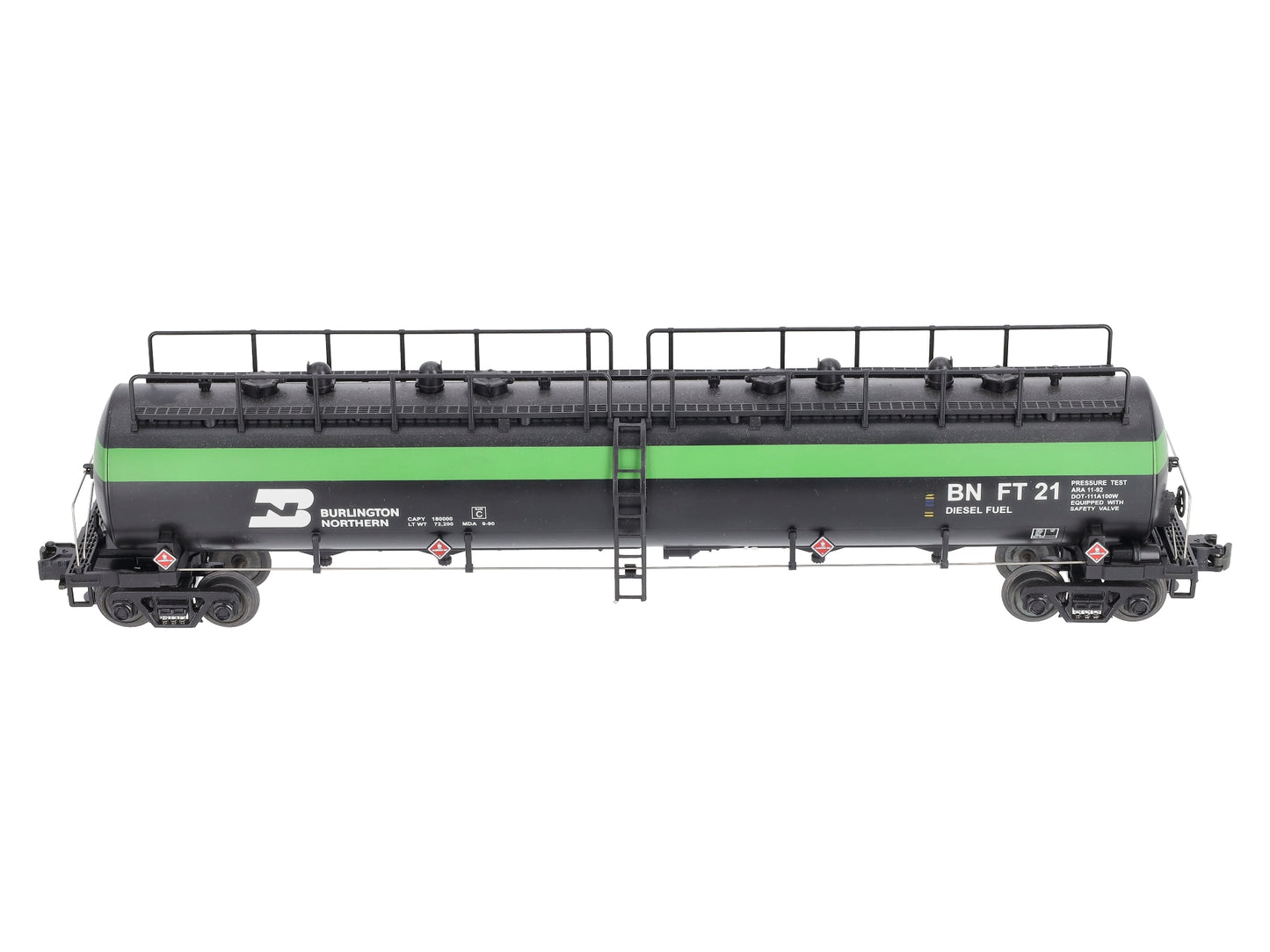 MTH 20-90014A O Burlington Northern 20K 4-Compartment Tank Car #21 EX/Box