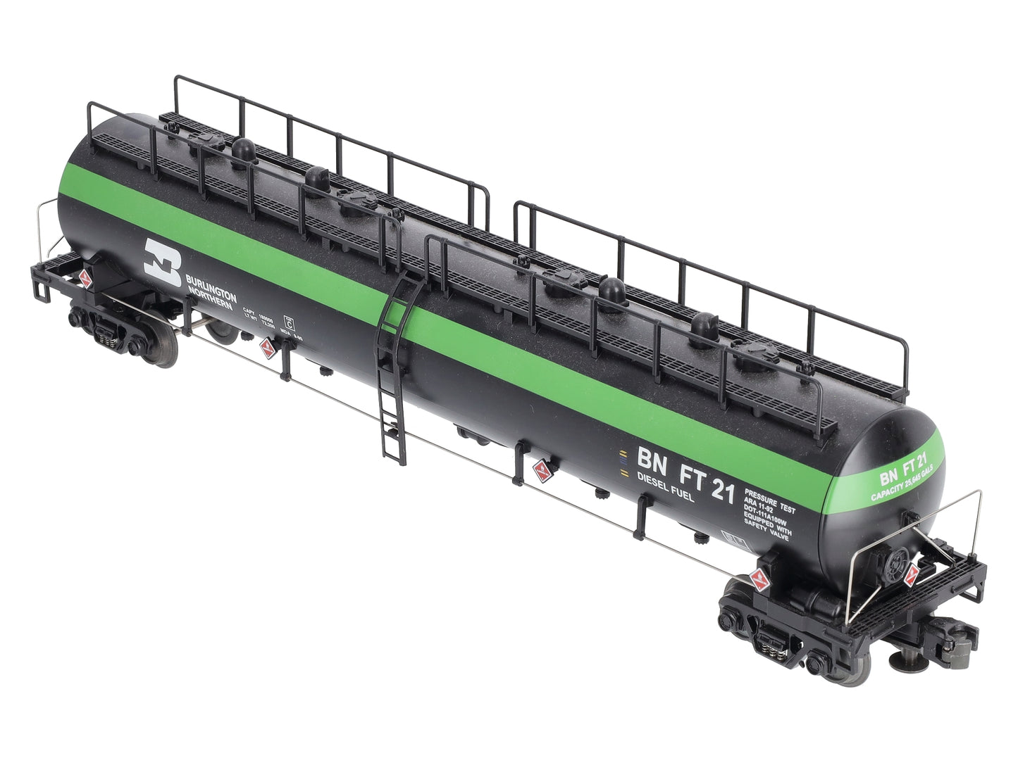 MTH 20-90014A O Burlington Northern 20K 4-Compartment Tank Car #21 EX/Box