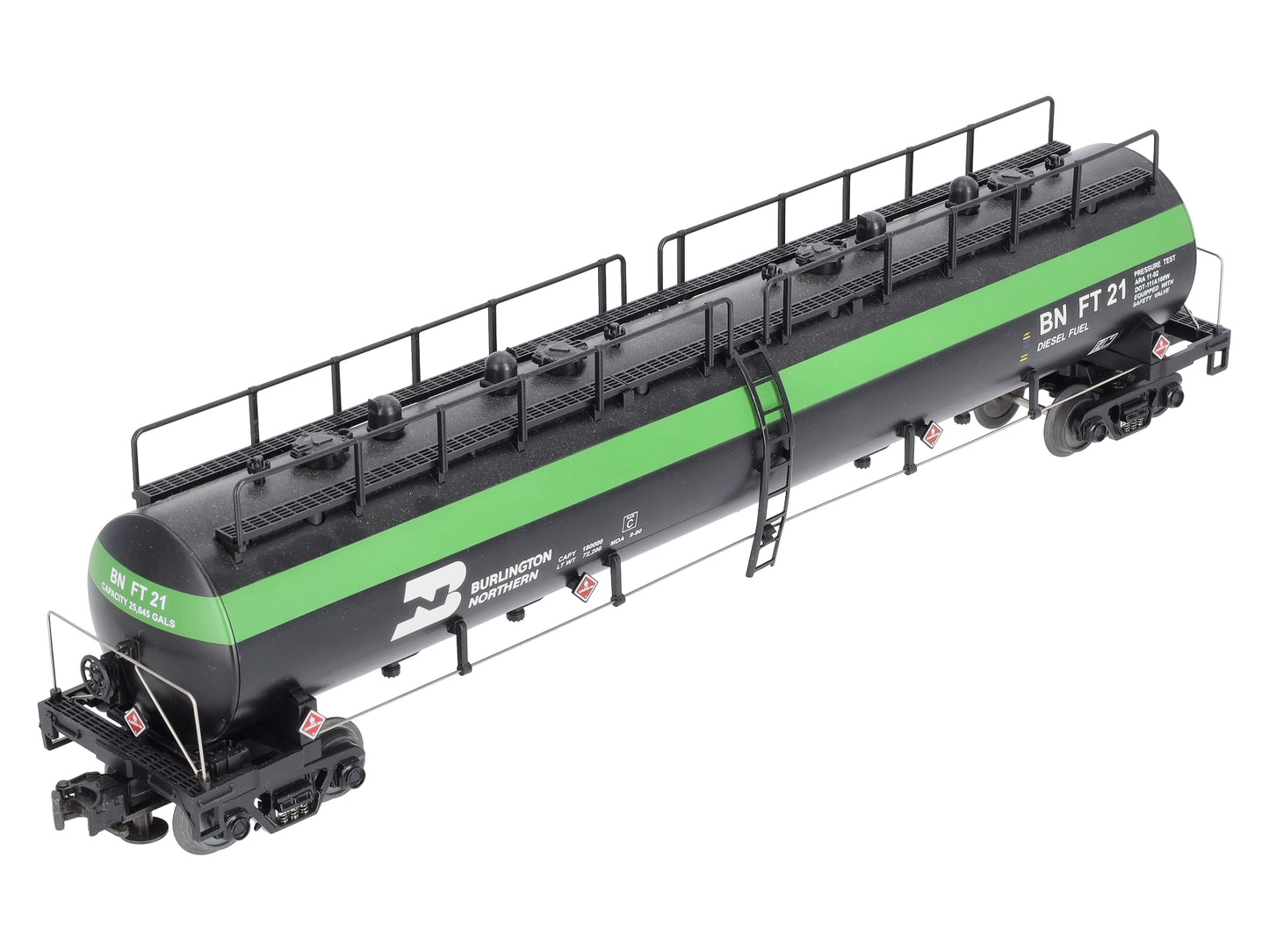 MTH 20-90014A O Burlington Northern 20K 4-Compartment Tank Car #21 EX/Box