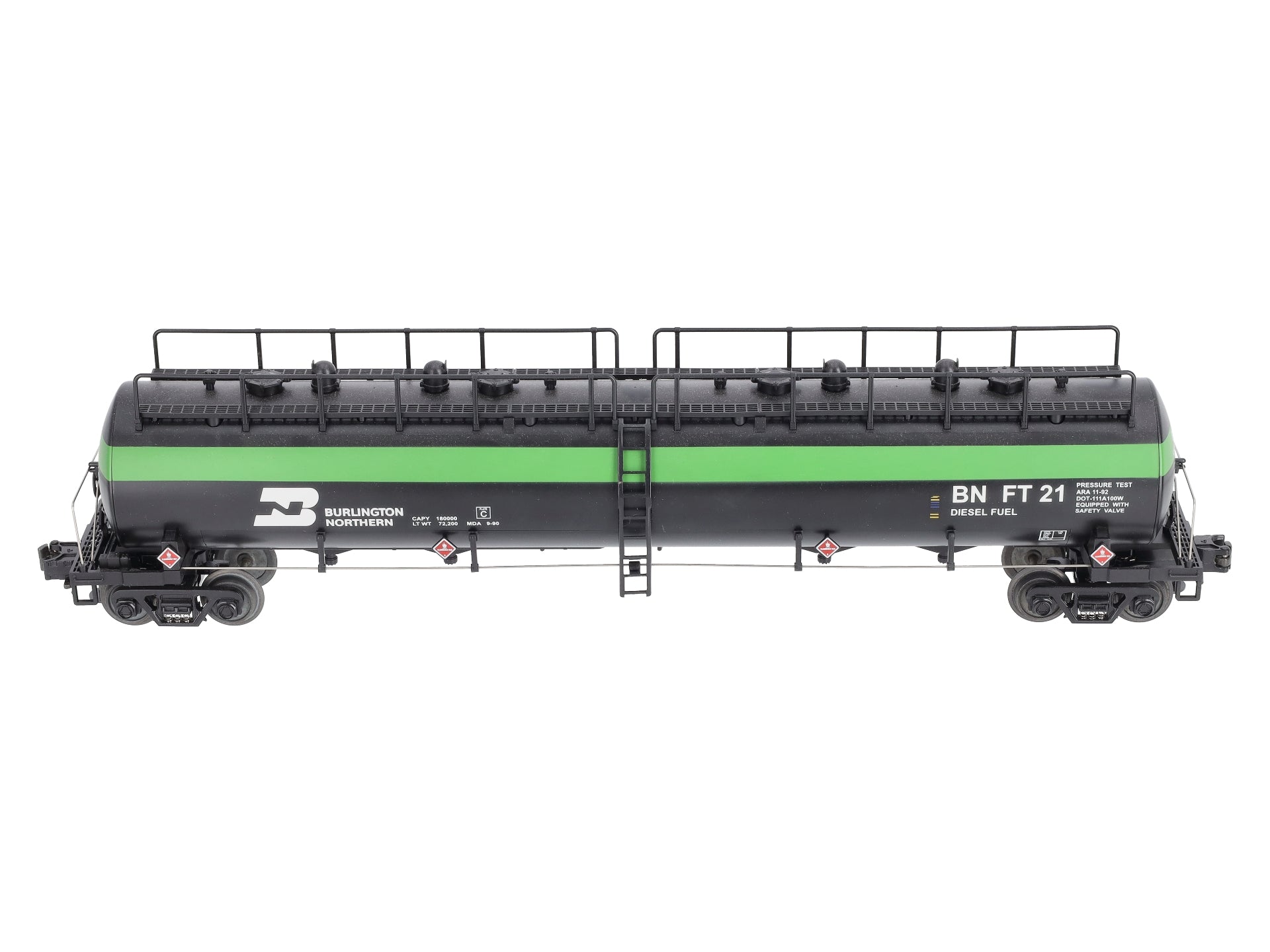 MTH 20-90014A O Burlington Northern 20K 4-Compartment Tank Car #21 EX/Box